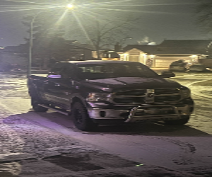 My Truck in front of Purple Lights